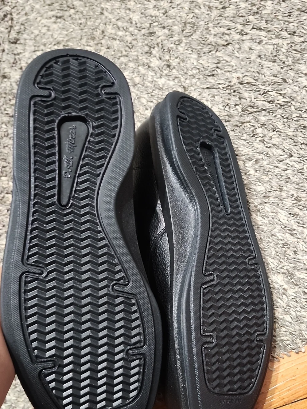 Men's Black Leather Work Oxford Shoes Ortho And Diabetic